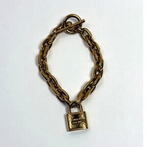 Michael Kors Padlock Charm Bracelet Gold Tone